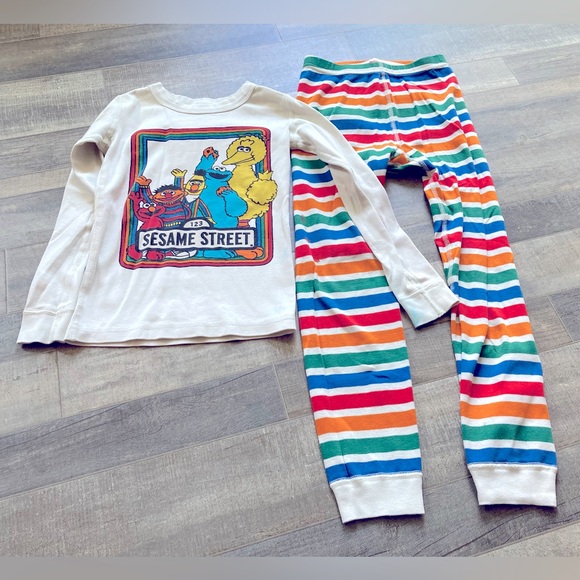 Hanna Andersson Sesame Street Long John Pjs Pajamas 120 Elmo Big Bird - Picture 1 of 4